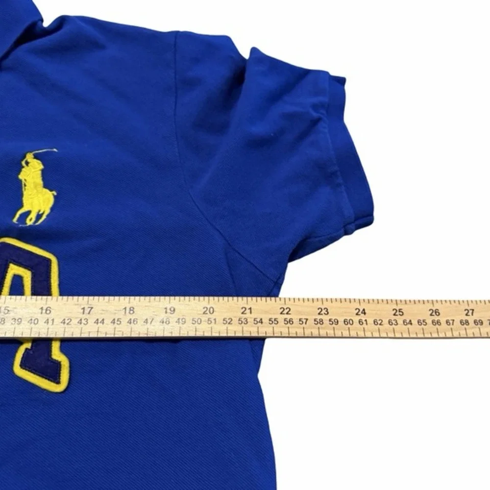 Polo Ralph Lauren USA Big Pony Custom Fit Polo‎ Shirt Men's XL Blue Yellow